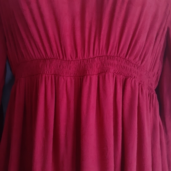 Isabel Maternity Long Sleeves Smocked Floral Jacquard Print Dress Size S - Picture 8 of 16